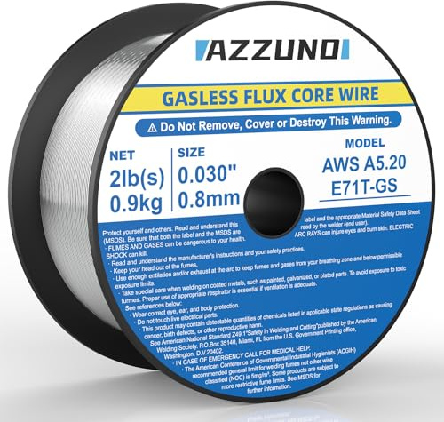 AZZUNO Flux Core Mig Welding Wire, Gasless Mig Wire .030 2-LB, 1-PACK