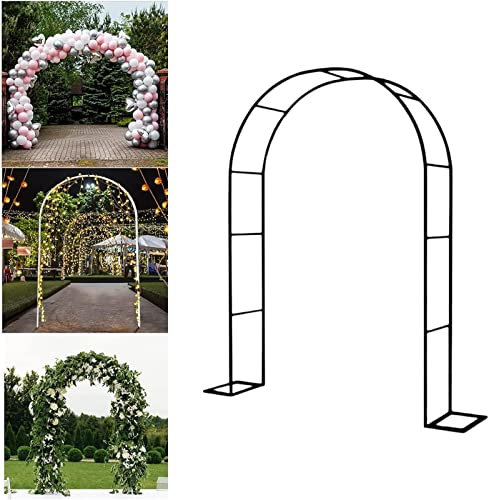 Rosenbogen, Garten-Torbogen Aus Metall, Pergola Rankhilfe Verzinkt Rost, Laubengang Rankgestell Mit Sockel Für Verschiedene Kletterpflanzen, Einfache Montage, 6 Größen,120x220x40CM