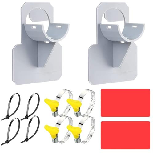 2 Pièces Support de Tuyau de Piscine, Supports de Tuyau de Piscine en Plastique, Support de Tuyau d'eau, Empêche Le Tuyau de Tomber, Accessoire de Piscine, pour Tuyaux d'un Diamètre de 30-37mm (Gris)