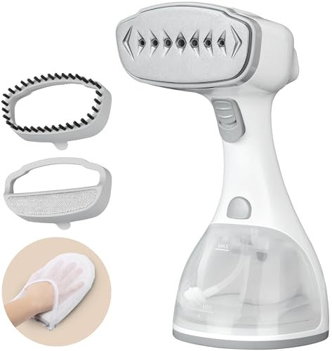 LEBENLANG Handheld Garment Steamer Iron - 1500W & 300ml & 2 Mode I Incl. 2 Attachments & Ironing glove I vertical steamers iron for clothes handheld vertical steamer clothes I Clothing Steamer shirt