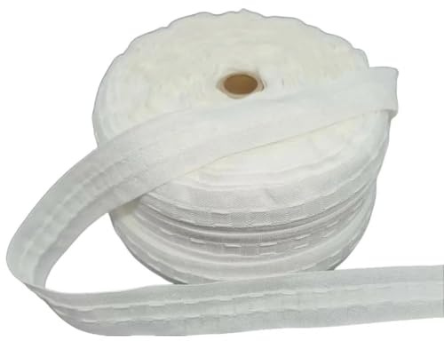 Polyester Curtain Heading Header Tape, Pencil Pleat Various Widths and Lengths Available (25mm Width- 3 Metre Length)