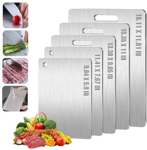 Titanium Cutting Board - 2025 New titanium cutting boards for kitchen,Double-Sided Food Grade Cutting Board,Chopping Board Cutting Mat for Meat Fruit & Vegetable-1 pc.Middle(13.38x9.05in)