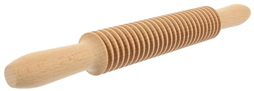 Hoement Mattarello per Pasta e Tagliapasta a Traliccio in Legno di Faggio, Rullo per Tagliatelle 4mm, Resistente All'usura, per Cucina Casalinga e Preparazione Pasta Fatta in Casa