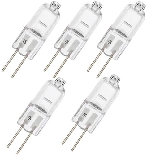 BULBEAWICK Beleuchtung Halogen G4 24V 10W T3 Bi-Pin Glühbirne (5er Pack) für Unterschrank Puck Licht, Kronleuchter, Schienenbeleuchtung 24V -10W