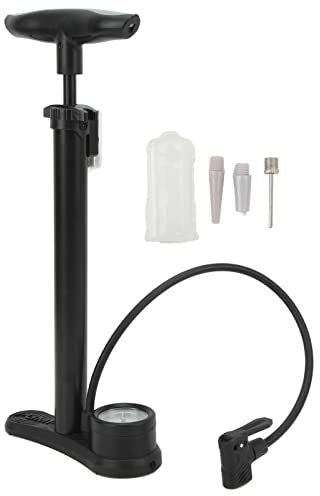 Bomba de pie portátil de Alta presión, inflador de neumáticos con Cuerpo de Aluminio con manómetro para Motocicletas, Coches, Bolas, Anillos de natación