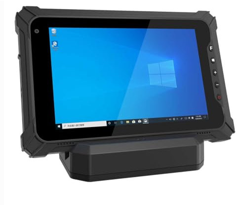 Rugged Windows Tablet with 2D Barcode Scanner, 8GB+128GB 8 inch Windows 11 Pro Rugged Tablet & Dock Charger, N5100 7.6V 5000mAh Tablet PC, 700nit Work Tablet, 4G LTE, GPS, Wi-Fi, 2D