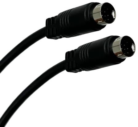 Seadream S-Video 9-Pin Mini DIN Male to Male Cable for TV Receiver Monitor Projector Audio and Video Receiver etc (6.6ft)