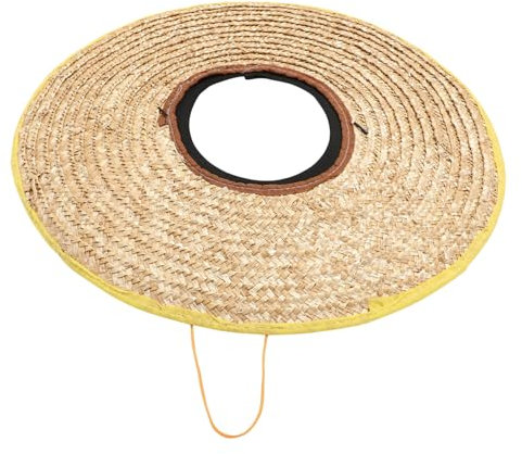UKCOCO Visière de Casque de Chantier Couleur Aléatoire 55cm en Paille de Blé Design Simple et Pratique Protection Solaire Amovible pour Travaux Extérieurs