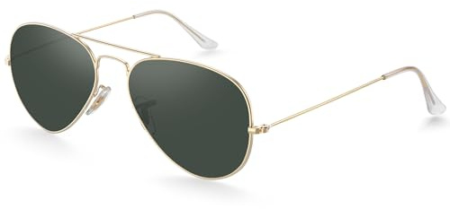 Gtievruo Sonnenbrille Herren Polarisiert Fliegebrille für Damen Herren mit UV Schutz Metallrahmen Retro Sunglasses Men