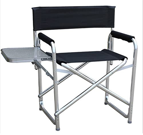 Leichter faltbarer Strand-Angelstuhl mit Tablett, Tisch, 600D-Oxford-Gewebe, Aluminiumrahmen, stabiler Regiestuhl für Outdoor-Camping und Angelaktivitäten