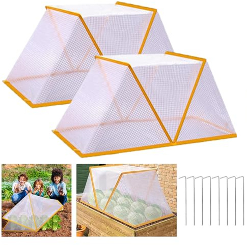 Pflanzen Hochbeet Abdeckung, Faltbare Hochbeetabdeckung für Garten, 80 x 34 x 35 cm Abdeckung für Hochbeete, Pflanzenabdeckung Beetabdeckung, Pflanzenschutzgitter zum Schutz von Gemüse (Groß * 2)