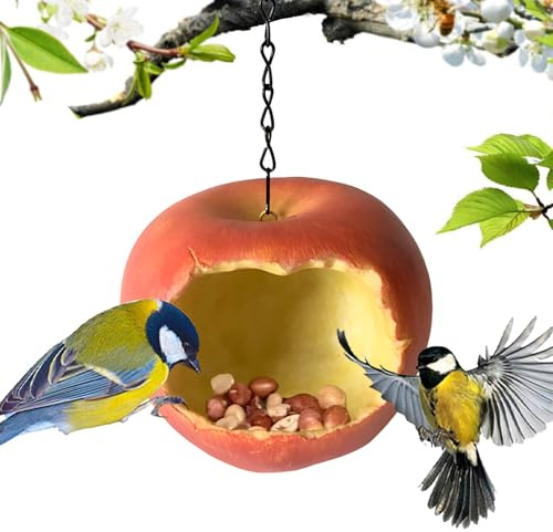 zjhukfmc 14 cm Manzanas Colgantes para pájaros en Forma de Fruta, para pájaros, para gorriones, Forma de Manzana, Interesante para gorriones al Aire Libre, Amantes