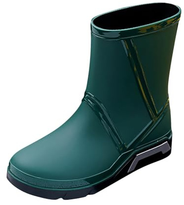 Bottines en caoutchouc Chelsea pour homme - Imperméables et antidérapantes - Pour la pêche, la marche, le jardin - Semelle souple, Vert, 52