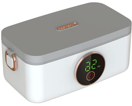 Contenitore per il pranzo elettrico, barattolo termico in acciaio inox da 1 l, 6 impostazioni di calore e timer da 20-60 minuti, riscaldatore portatile per ufficio, escursionismo, viaggi