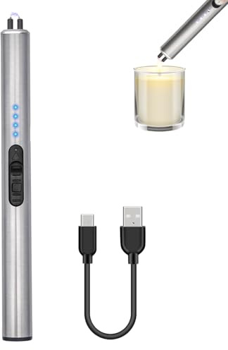 Lichtbogen Feuerzeug Elektrisch mit USB-C,Stabfeuerzeug USB Aufladbar | Winddicht Feuerzeug Lang,Stabfeuerzeug für Küche Kerzen Camping Grill