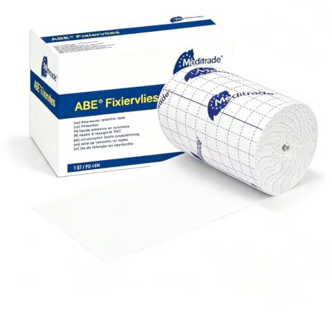 Fixiervlies Elastisches Fixierpflaster Rolle 5 cm x 10 m, selbstklebendes nicht gewebtes Verbandband zur Fixierung von Wundauflagen, medizinisches Heftpflaster für sensible Haut