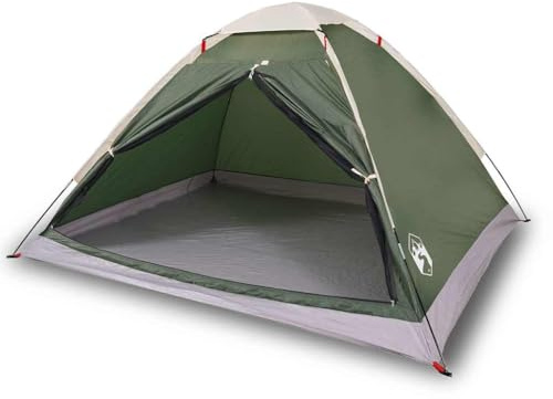 Qnhdfrt Tienda de campaña de cúpula para 4 personas, tienda de campaña para exteriores en verde, tienda impermeable con revestimiento de poliuretano, ligera tienda familiar para camping y aventura