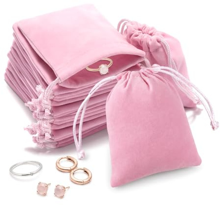 HMCEY 20 Piezas Bolsa de Terciopelo para Joyas, Bolsitas de Tela Pequeñas