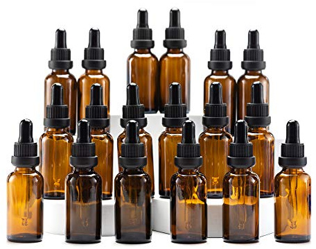 YIZHAO Pipettenflasche 30ml, Apothekerflasche Braunglas mit [Dropper Pipette Glas], Braunglasflasche für Ätherische Öl, Parfümöle,Aromatherapie,Düfte,Flüssigkeit – 18Pcs