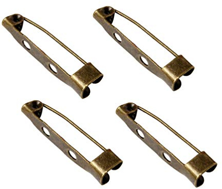 HEALLILY Broche alfiler Espaldas artesanía alfileres Barra Trasera con Cierre de Seguridad para joyería DIY hallazgos 2 cm 200 Piezas