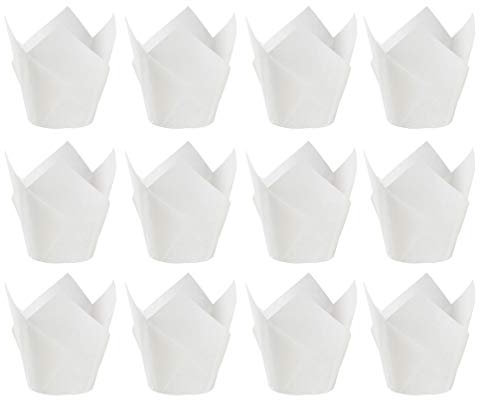Toyvian 150pcs Solid Tulip Cupcake Wrapping Paper Tray for Cake Carrier Party Paper Cup for Cupcake Cases at Events