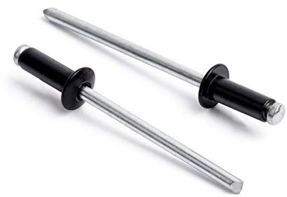 ISPINNER Blindnieten aus Aluminium, 3,2 x 10 mm, 100 Stück, Schwarz