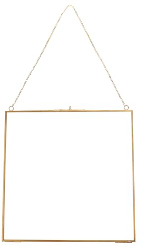 VALICLUD Glas hängender Bilderrahmen zum Jubiläum Hochzeit Musterhalter Glas Artwork Zertifikat Foto Bild Display Rahmen Geometrische Party Verzierung 24X24cm