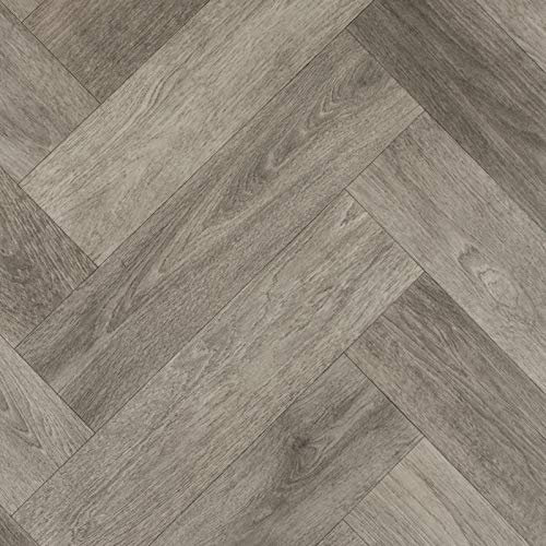 247Floors Wood Effect Apex Vinyl Flooring 2.6mm Thick Foam Backed R11 Lino (Grey Herringbone Parquet, 3.5m x 4m / 11ft 5 x 13ft 1)
