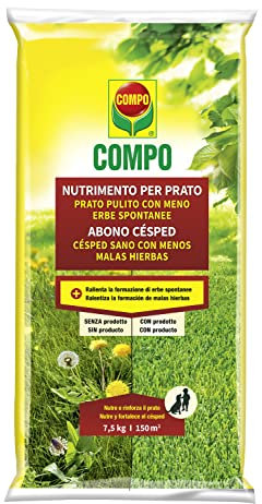 COMPO Prato Pulito con Meno Erbe Spontanee, Nutrimento per Prato, 7,5 kg