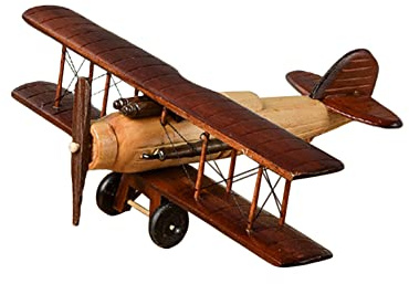 LICHENGTAI Flugzeugmodell Vintage Flugzeug Mini Holz Doppeldecker Flugzeugmodell Spielzeug Vintage Schmiedeeisen Flugzeug Segelflugzeug Doppeldecker Modellbausatz zum Bauen für Home Decor Ornament