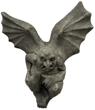 Wand Gargoyle aus Steinguss mit Öse perfekt für den Garten die Terrasse oder den Vorgarten ist Frostfest Witterungsbeständig und Neu 36cm H, SU-2117
