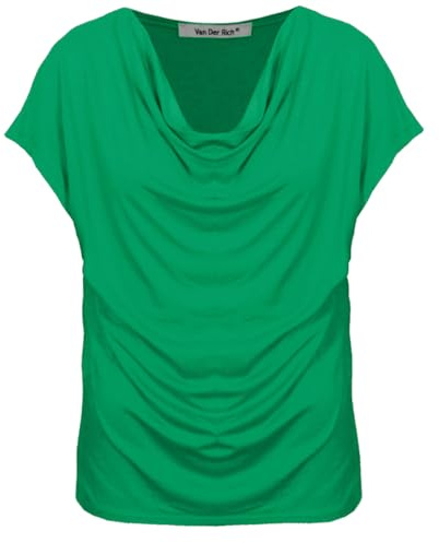 Van Der Rich ® - Tee Shirt à col bénitier Manche Courte - Femme (Vert Emeraude, XL)