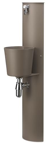 Fontana a Parete da Giardino con Rubinetto e Secchio Belfer 42/PRT Tortora