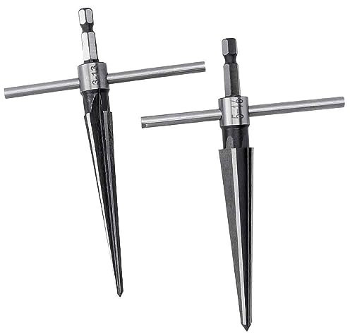 Bestgle 2 Piezas Escariador Cónico con Mango en T Escariador Manual Escariador Hexagonal para Herramienta de Molinillo Cónico (3-13mm 5-16mm)