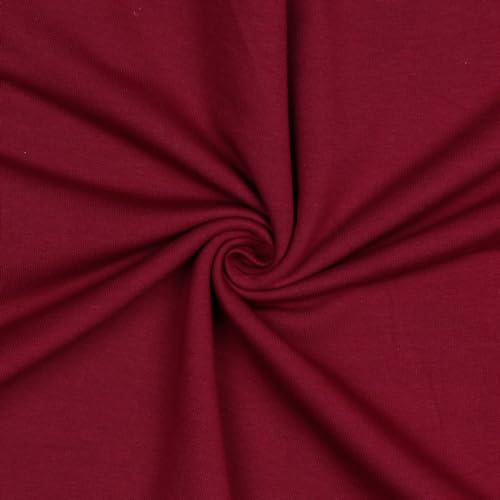 Stoff Meterware Soft Sweat Uni - 1 Meter, Kinder, Bekleidung, Pullover, Warm, Winter, Nähen (Bordeaux)