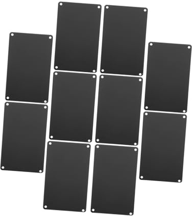 Operitacx Plaque Personnalisable en Aluminium Noir, Multifonction et Gravable, 10 Pièces pour Panneau Nominatif et Accessoire de Porte Adapté aux Machines et Coffee Shop