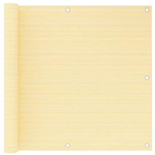 Gecheer Balkonschutz Balkonabdeckung Balkon-Sichtschutz Balkonsichtschutz Balkonumspannungen Balkonabdeckung Balkonumrandung Balkonverkleidung UV-beständig Beige 90x500 cm HDPE
