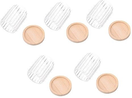 KICHOUSE Realistisches Legierungsmaterial Mini-kuchendeckel 5 Sets für Puppenhaus