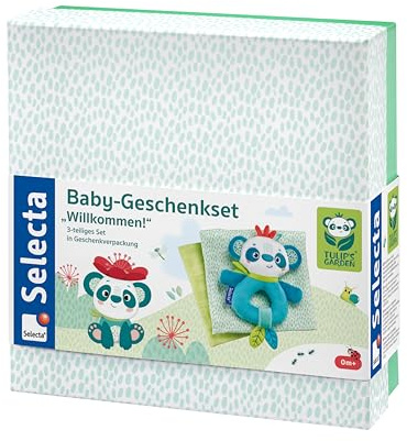 Selecta 61080 Tulips Garden, Baby Geschenkset, Willkommen, 3-teilig