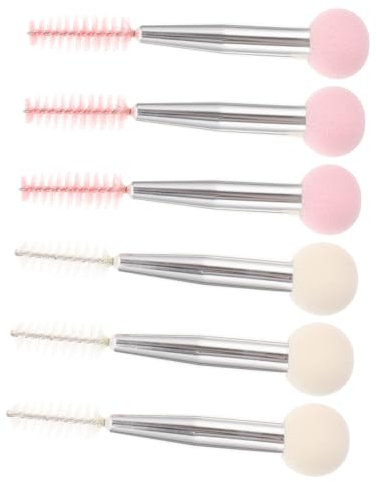 MAGICLULU 6er-pack Doppelseitige Make-up-pinsel Und Schwämme Weiß Vielseitiges Make-up-tool Für Augenbrauen Und Wimpern