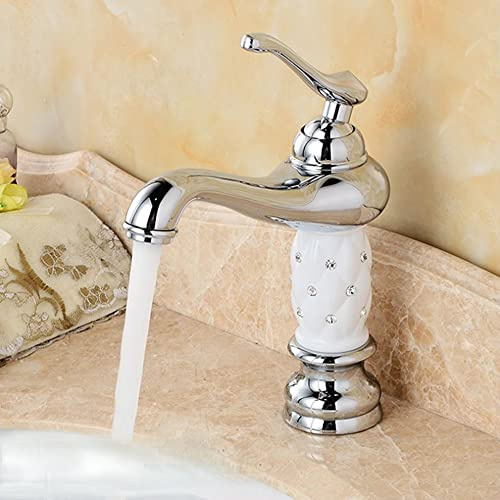 Retro Einhebelmischer Wasserhahn Bad Waschbeckenarmatur, Antike Messing Niederdruck Armatur Bad Mischbatterie Waschbecken Armaturen, Elegant Heißes Kaltwasserhahn Gäste WC Waschtischarmatur