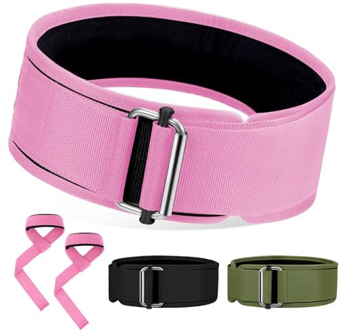 Turakun Gewichthebergürtel und Zughilfen: Gewichthebergürtel für Männer und Frauen, Kreuzheben, Kniebeugengürtel für Bodybuilding-Workout, 10,2 cm, Rosa, XL