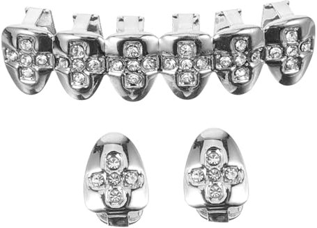 WATIIFUFU Grillzähne Metall Schmuck Dekorative Für Zähne Hip Hop Neuheit Falsche