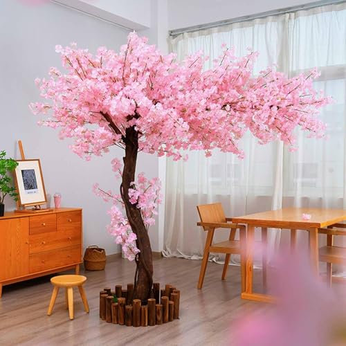 Künstliche Kirschblütenbäume, Simulation Eines Rosa Kirschbaums, Künstliche Kirschblütenbäume, Handgefertigt, Hellrosa Blüten, Kunstbaum Für Drinnen Und Draußen, Zuhause, Büro, Party(Extended,1.8x1.5m