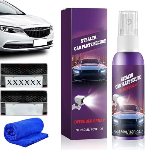 Endyniner Spray Invisibile per Targa Auto da 50 ml, Protezione Targa Anti Telecamera, Privacy Migliorata (1pcs)