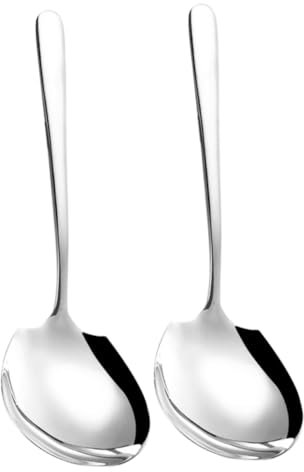 Alipis 2piezas Cucharas Para Servir De Acero Inoxidable Grandes Para Buffet y Banquetes Para Servir Arroz y Comida