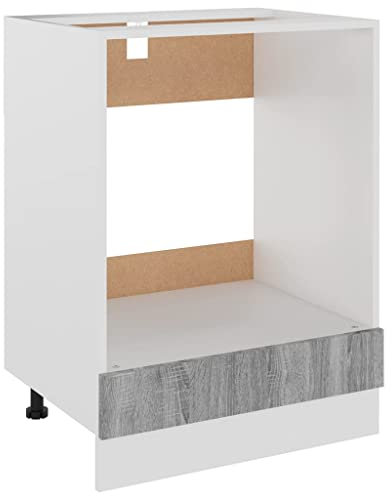 HETFTJN Barschrank Küchenunterschrank Küchenschränke Vorratsschrank - Herdumbauschrank Grau Sonoma 60x46x81,5 cm Holzwerkstoff für Küche Esszimmer Wohnzimmer Badezimmer