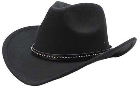 Nishiyuenyi Cowboyhut für Rollenspiele Und Festliche Anlässe Geschenkidee, Schwarz