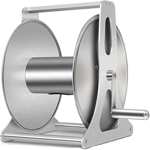 ININOSNP Teleskop-Schlauchwagen Edelstahl Einziehbare Schlauchtrommelhalter, Gartenschlauchhalter Lagerung Heavy Duty Durable Hält