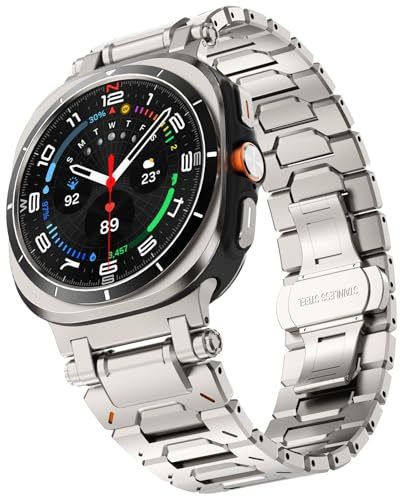 KADES Kompatibel mit Samsung Galaxy Watch Ultra Armband, Robustes Metallarmband Gliederarmband für Galaxy Watch Ultra Armband 47mm, Titan